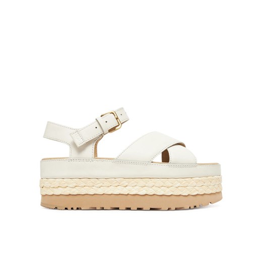 Sandały Ugg W Aubrey Ankle Strap 1169650 Écru ze sklepu eobuwie.pl w kategorii Espadryle damskie - zdjęcie 183808182
