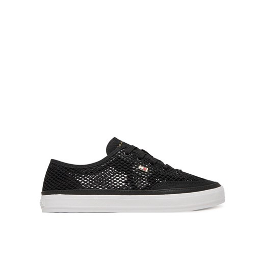 Sneakersy Tommy Hilfiger Th Open Mesh Vulc Sneaker FW0FW08684 Czarny ze sklepu eobuwie.pl w kategorii Buty sportowe damskie - zdjęcie 183808191