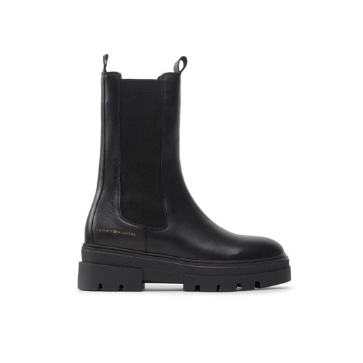 Sztyblety Tommy Hilfiger Monochromatic Chelsea Boot FW0FW06730 Czarny ze sklepu eobuwie.pl w kategorii Botki - zdjęcie 183808214