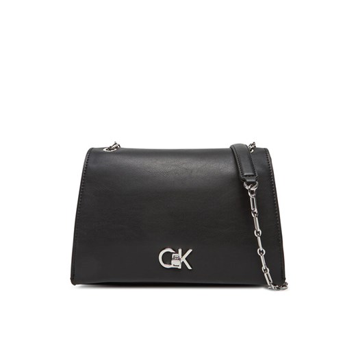 Torebka Calvin Klein Re-Lock Medium Chain LV04F3104G Czarny ze sklepu eobuwie.pl w kategorii Kopertówki - zdjęcie 183808230