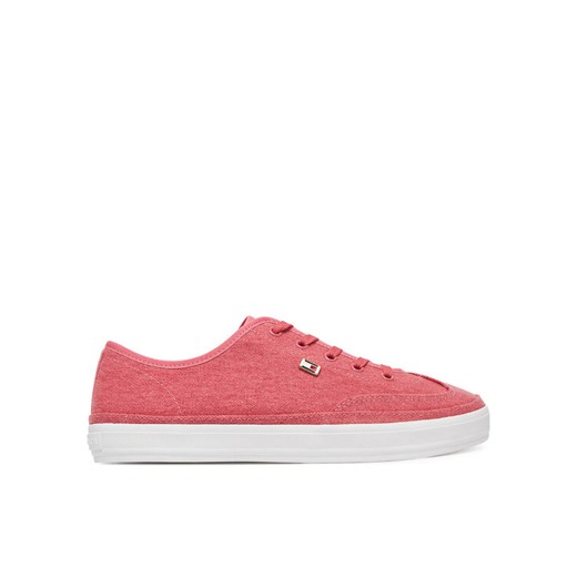 Sneakersy Tommy Hilfiger Washed Canvas Vulc Sneaker FW0FW08894 Różowy ze sklepu eobuwie.pl w kategorii Buty sportowe damskie - zdjęcie 183808311
