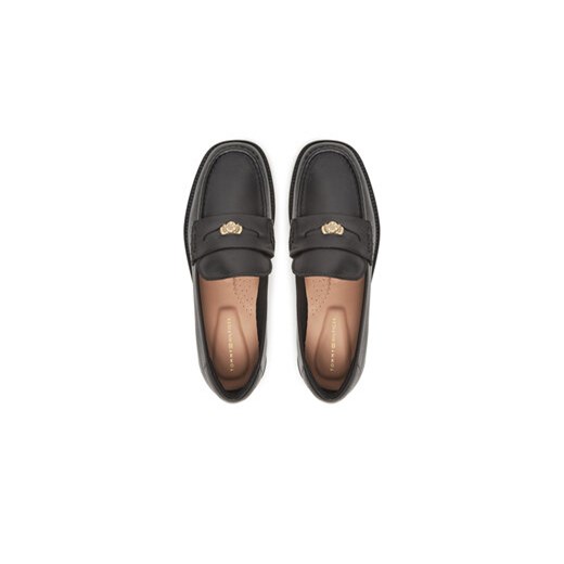 Lordsy Tommy Hilfiger casualowe czarne jesienne płaskie bez zapięcia 