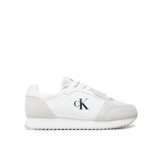 Calvin Klein Jeans Sneakersy Retro Runner Sock Lace Up Ny-Su YM0YM01326 Biały ze sklepu MODIVO w kategorii Buty sportowe męskie - zdjęcie 183813191