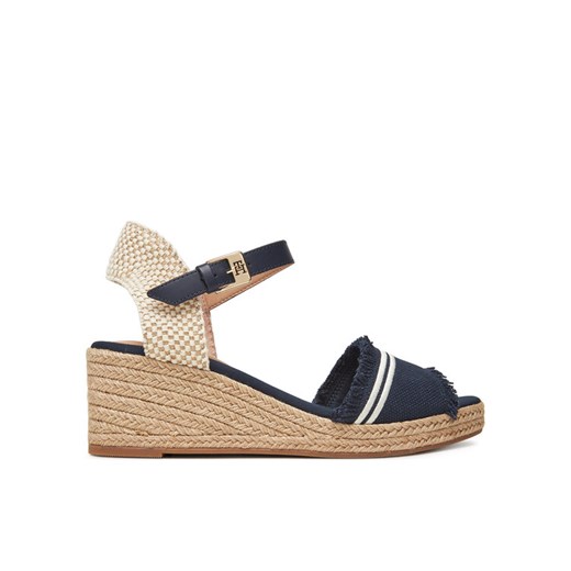 Tommy Hilfiger Espadryle Fringe Canvas Medium Wedge FW0FW08879 Granatowy ze sklepu MODIVO w kategorii Espadryle damskie - zdjęcie 183813283