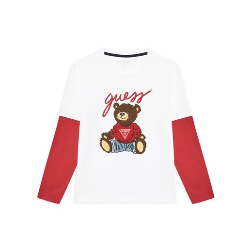 Guess Bluzka L4BI13 I3Z14 Biały Regular Fit ze sklepu MODIVO w kategorii T-shirty chłopięce - zdjęcie 183813303