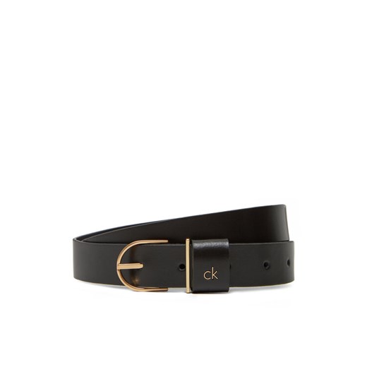 Calvin Klein Pasek Damski Ck Metal Loop Round Buckle 25Mm LV04F7039G Czarny ze sklepu MODIVO w kategorii Paski damskie - zdjęcie 183813344