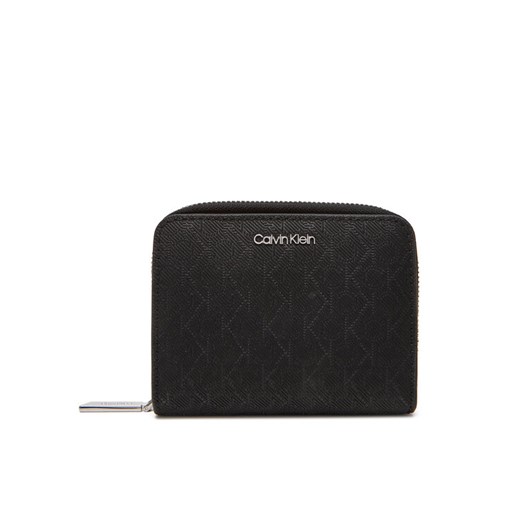 Calvin Klein Mały Portfel Damski Ck Must Aop Md Zip Around W Flap LV04F1037G Czarny ze sklepu MODIVO w kategorii Portfele damskie - zdjęcie 183813464