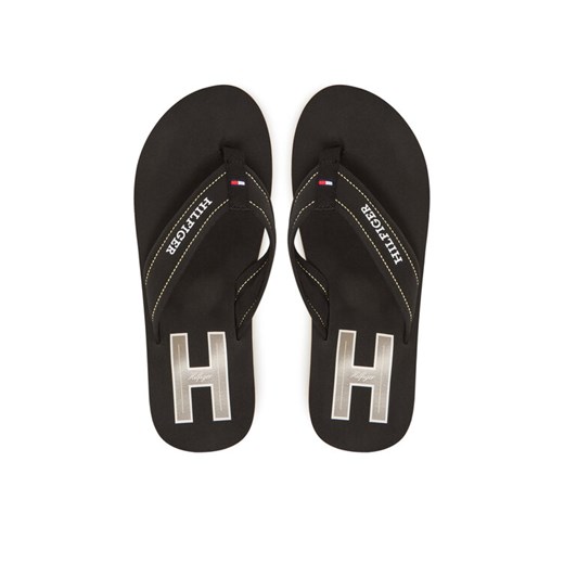Tommy Hilfiger Japonki Hilfiger H Padded Beach Sandal FM0FM05536 Czarny ze sklepu MODIVO w kategorii Klapki męskie - zdjęcie 183813513