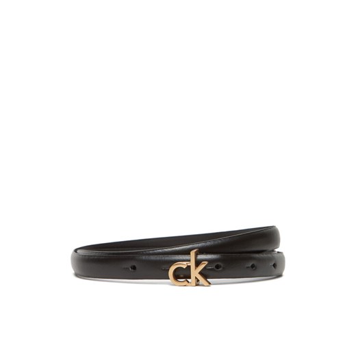 Calvin Klein Pasek Damski Ck Buckle Skinny Belt 15Mm LV04F7034G Czarny ze sklepu MODIVO w kategorii Paski damskie - zdjęcie 183813514