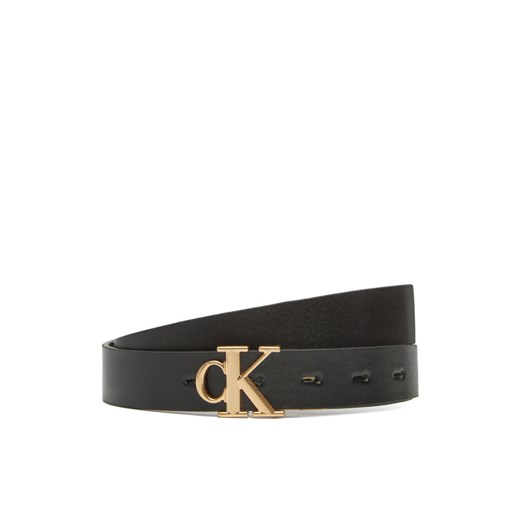Calvin Klein Pasek Damski Monogram Plaque Buckle 25Mm Rev LV04K7005G Czarny ze sklepu MODIVO w kategorii Paski damskie - zdjęcie 183813584