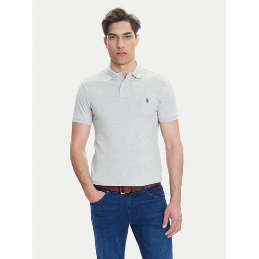 Polo Ralph Lauren Polo 710536856463 Szary Slim Fit ze sklepu MODIVO w kategorii T-shirty męskie - zdjęcie 183813682