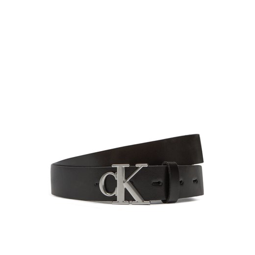 Calvin Klein Pasek Damski Monogram Plaque Buckle 30Mm LV04K7018G Czarny ze sklepu MODIVO w kategorii Paski damskie - zdjęcie 183813761