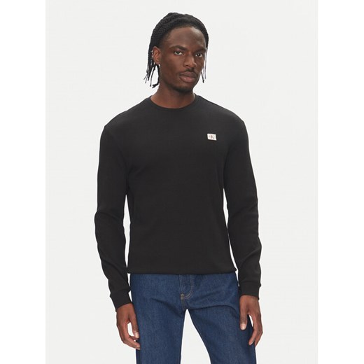Calvin Klein Jeans Sweter LV040EM217 Czarny Regular Fit ze sklepu MODIVO w kategorii Swetry męskie - zdjęcie 183813804
