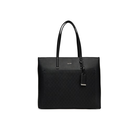 Calvin Klein Torebka Ck Must Aop Medium Shopper W/Poc LV04F3225G Czarny ze sklepu MODIVO w kategorii Torby Shopper bag - zdjęcie 183813852