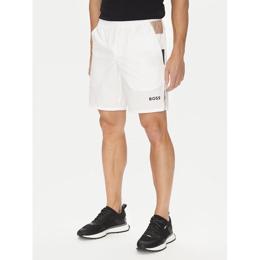 BOSS Szorty sportowe S_T-Match 50541370 Biały Regular Fit ze sklepu MODIVO w kategorii Spodenki męskie - zdjęcie 183813860