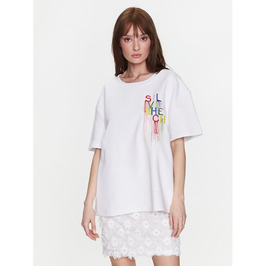 Silvian Heach T-Shirt GPP23037FE Biały Relaxed Fit ze sklepu MODIVO w kategorii Bluzki damskie - zdjęcie 183813872
