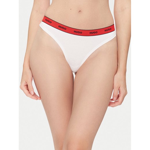 HUGO Stringi Thong Stripe Pyp 50545700 Biały ze sklepu MODIVO w kategorii Majtki damskie - zdjęcie 183814184