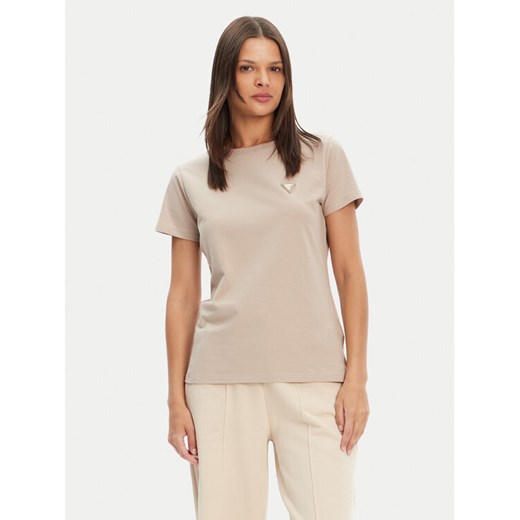 Guess T-Shirt V4YI09 J1314 Beżowy Regular Fit ze sklepu MODIVO w kategorii Bluzki damskie - zdjęcie 183814191