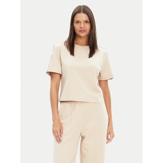 Guess T-Shirt V3RI08 I3Z14 Beżowy Regular Fit ze sklepu MODIVO w kategorii Bluzki damskie - zdjęcie 183814340