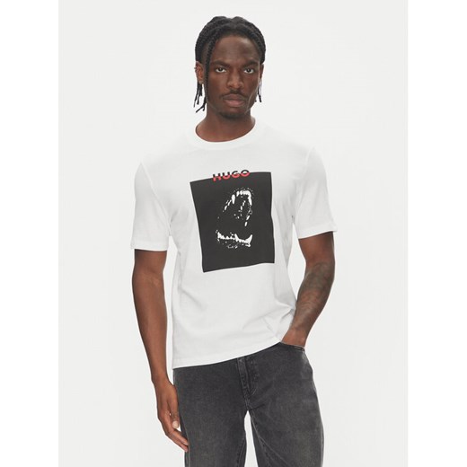 HUGO T-Shirt Dobero 50542734 Biały Regular Fit ze sklepu MODIVO w kategorii T-shirty męskie - zdjęcie 183814381