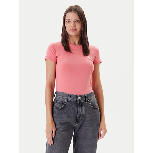 Guess T-Shirt W2YI44 J1314 Koralowy Regular Fit ze sklepu MODIVO w kategorii Bluzki damskie - zdjęcie 183814383