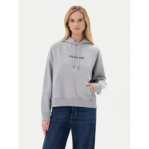 Guess Jeans Bluza W5RQ27 K68I4 Szary Oversize ze sklepu MODIVO w kategorii Bluzy damskie - zdjęcie 183814490