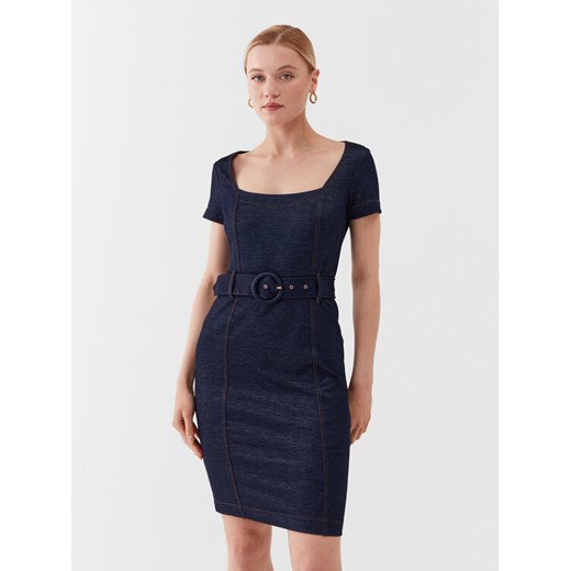 Guess Sukienka codzienna W3YK70 KBU70 Granatowy Bodycon Fit ze sklepu MODIVO w kategorii Sukienki - zdjęcie 183814551