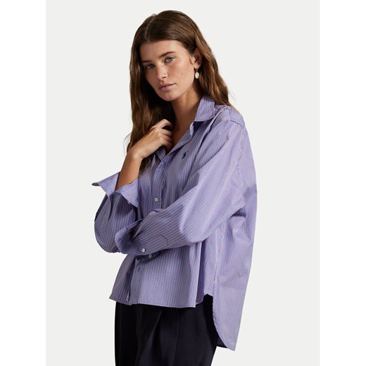 Polo Ralph Lauren Koszula 211973130001 Fioletowy Boxy Fit ze sklepu MODIVO w kategorii Koszule damskie - zdjęcie 183814723