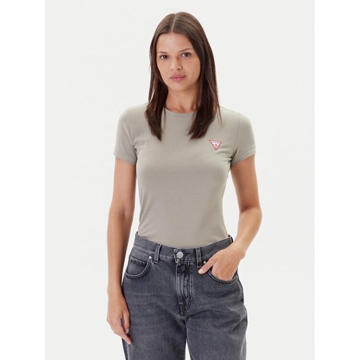 Guess T-Shirt W2YI44 J1314 Khaki Regular Fit ze sklepu MODIVO w kategorii Bluzki damskie - zdjęcie 183814760