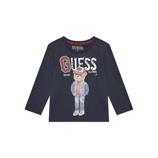 Guess Bluzka N5YI23 K8HM4 Granatowy Regular Fit ze sklepu MODIVO w kategorii T-shirty chłopięce - zdjęcie 183814834
