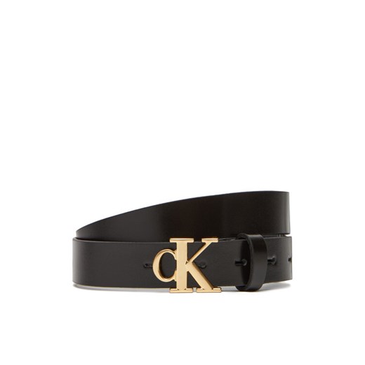 Calvin Klein Pasek Damski Monogram Plaque Buckle 25Mm LV04K7017G Czarny ze sklepu MODIVO w kategorii Paski damskie - zdjęcie 183814980