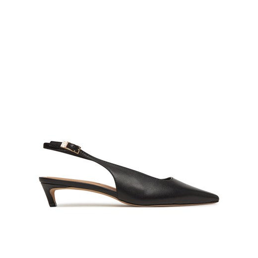 Tommy Hilfiger Sandały Squared Toe Kitten Slingback FW0FW08711 Czarny ze sklepu MODIVO w kategorii Sandały damskie - zdjęcie 183815020