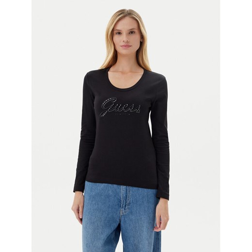 Guess Bluzka W5YI26 J1314 Czarny Slim Fit ze sklepu MODIVO w kategorii Bluzki damskie - zdjęcie 183815091