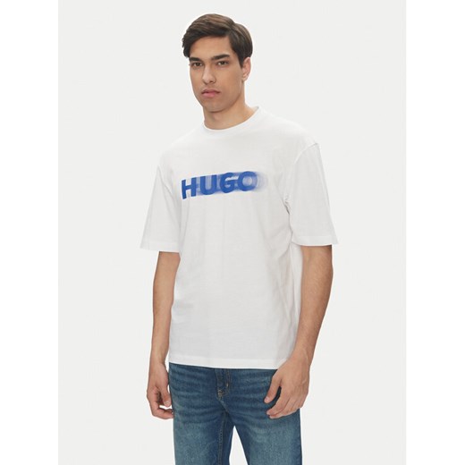 HUGO T-Shirt Nalax 50543493 Biały Regular Fit ze sklepu MODIVO w kategorii T-shirty męskie - zdjęcie 183815102