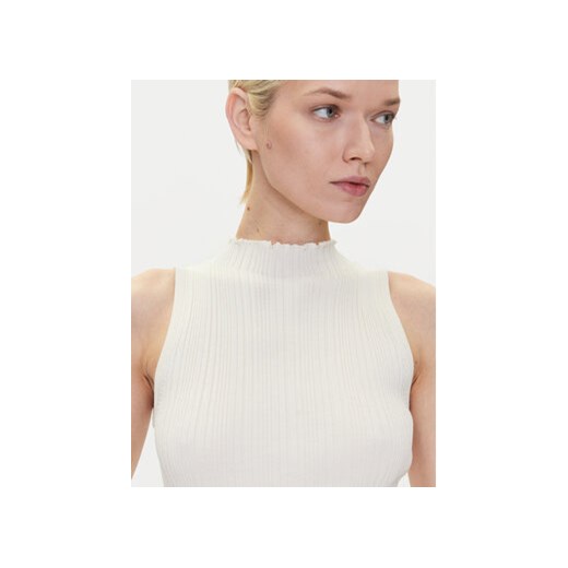 HUGO Bluzka Sarepilk 50542597 Écru Slim Fit ze sklepu MODIVO w kategorii Bluzki damskie - zdjęcie 183815724