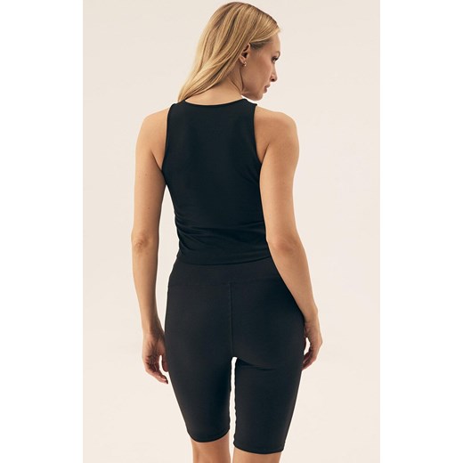 Bluzka damska czarna Bloovii z okrągłym dekoltem 