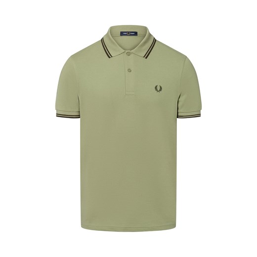 Fred Perry Męska koszulka polo Mężczyźni Bawełna seledynowy jednolity ze sklepu vangraaf w kategorii T-shirty męskie - zdjęcie 183825931