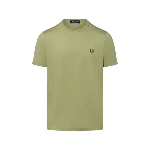 Fred Perry T-shirt męski Mężczyźni Bawełna trzcinowy jednolity ze sklepu vangraaf w kategorii T-shirty męskie - zdjęcie 183825934