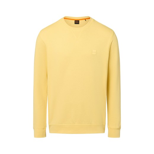 BOSS Orange Bluza męska - Westart Mężczyźni Bawełna cytrynowy jednolity ze sklepu vangraaf w kategorii Bluzy męskie - zdjęcie 183825941