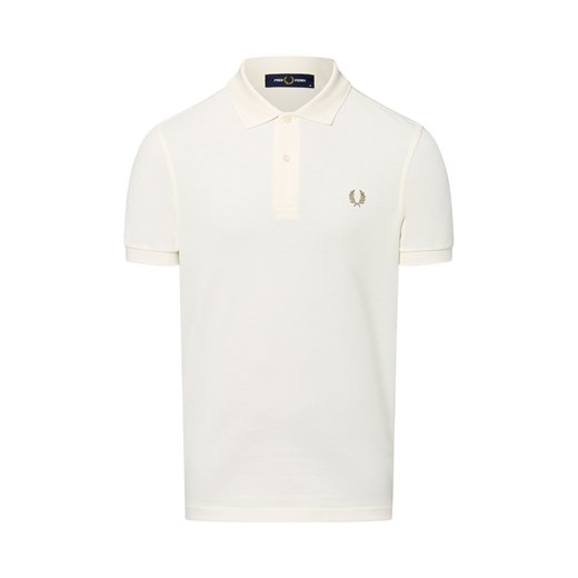 Fred Perry Męska koszulka polo Mężczyźni Bawełna écru jednolity ze sklepu vangraaf w kategorii T-shirty męskie - zdjęcie 183825944