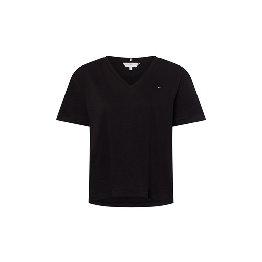 Tommy Hilfiger Koszulka damska Kobiety Bawełna czarny jednolity ze sklepu vangraaf w kategorii Bluzki damskie - zdjęcie 183825963