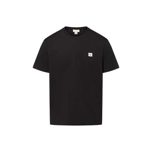 Calvin Klein Jeans Koszulka męska Mężczyźni Bawełna czarny jednolity ze sklepu vangraaf w kategorii T-shirty męskie - zdjęcie 183825974