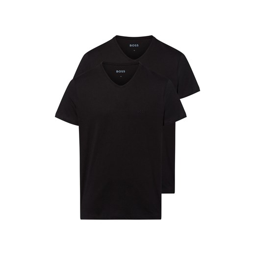 BOSS T-shirt w 2-paku Mężczyźni Bawełna czarny jednolity ze sklepu vangraaf w kategorii Podkoszulki męskie - zdjęcie 183826020
