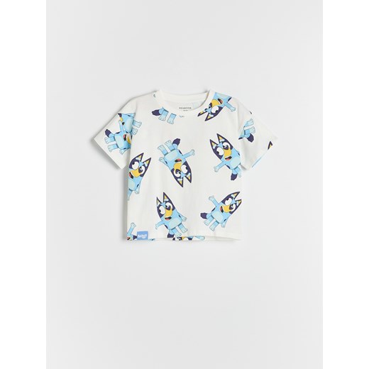 Reserved - Bawełniany t-shirt Bluey - złamana biel ze sklepu Reserved w kategorii T-shirty chłopięce - zdjęcie 183826450