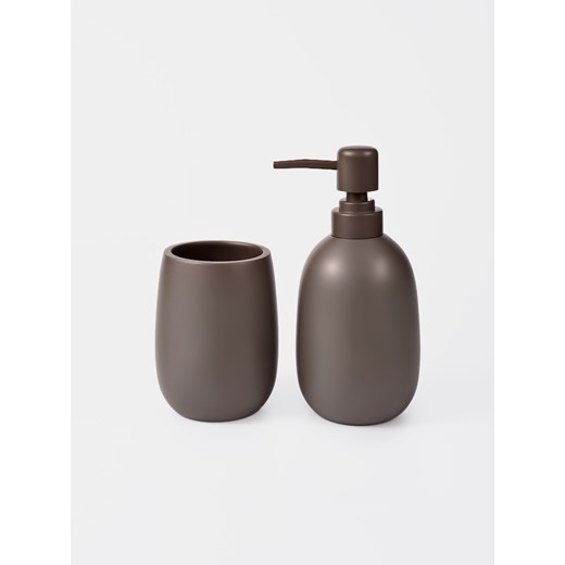 Sinsay - Zestaw: Dozownik na mydło i kubek na szczoteczki - zielony Sinsay One Size Sinsay