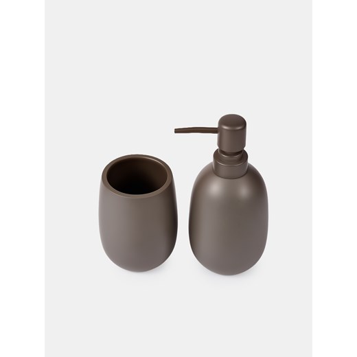 Sinsay - Zestaw: Dozownik na mydło i kubek na szczoteczki - zielony Sinsay One Size Sinsay