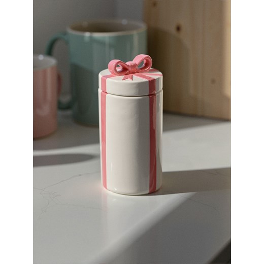 Sinsay - Dolomitowy pojemnik na żywność z kokardką - biały Sinsay One Size Sinsay