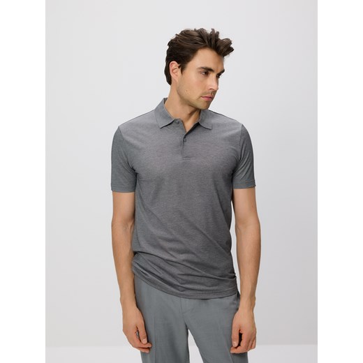 Reserved - Koszulka polo regular - ciemnoszary ze sklepu Reserved w kategorii T-shirty męskie - zdjęcie 183829680