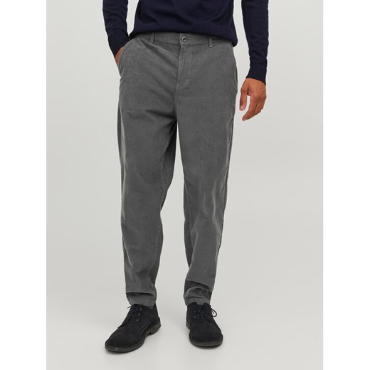 Jack&Jones Spodnie materiałowe 12237547 Szary Tapered Fit ze sklepu MODIVO w kategorii Spodnie męskie - zdjęcie 183833090