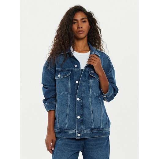 Tommy Jeans Kurtka jeansowa Daisy DW0DW19745 Granatowy Oversize ze sklepu MODIVO w kategorii Kurtki damskie - zdjęcie 183833132